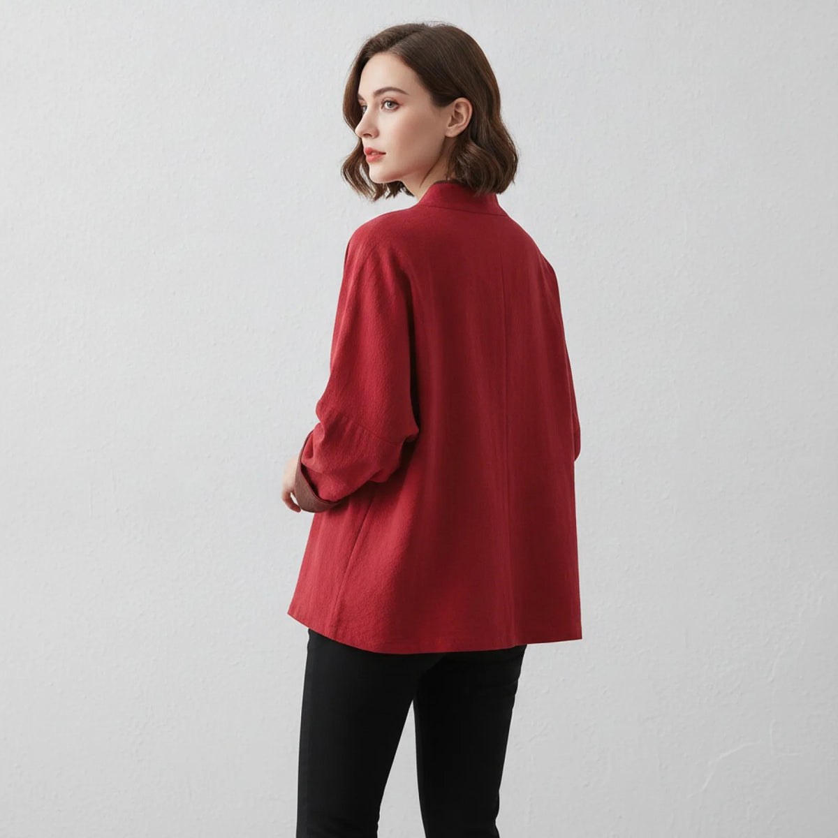 Blouse Kimono Rouge Coton Chic