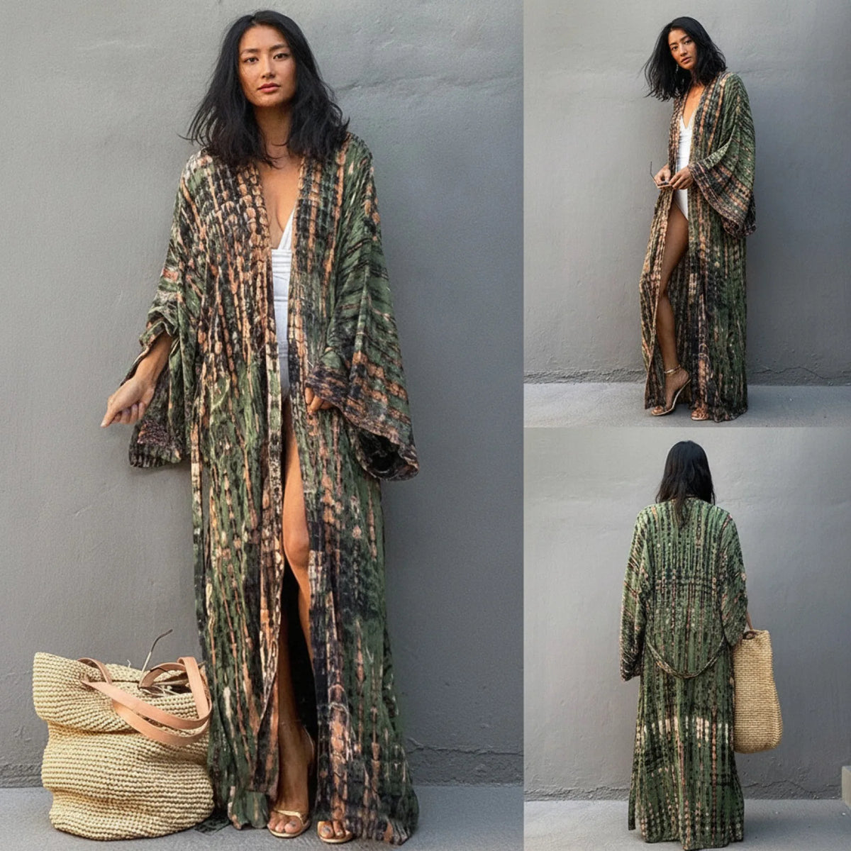 Kimono de Plage Bohème Imprimé Femme