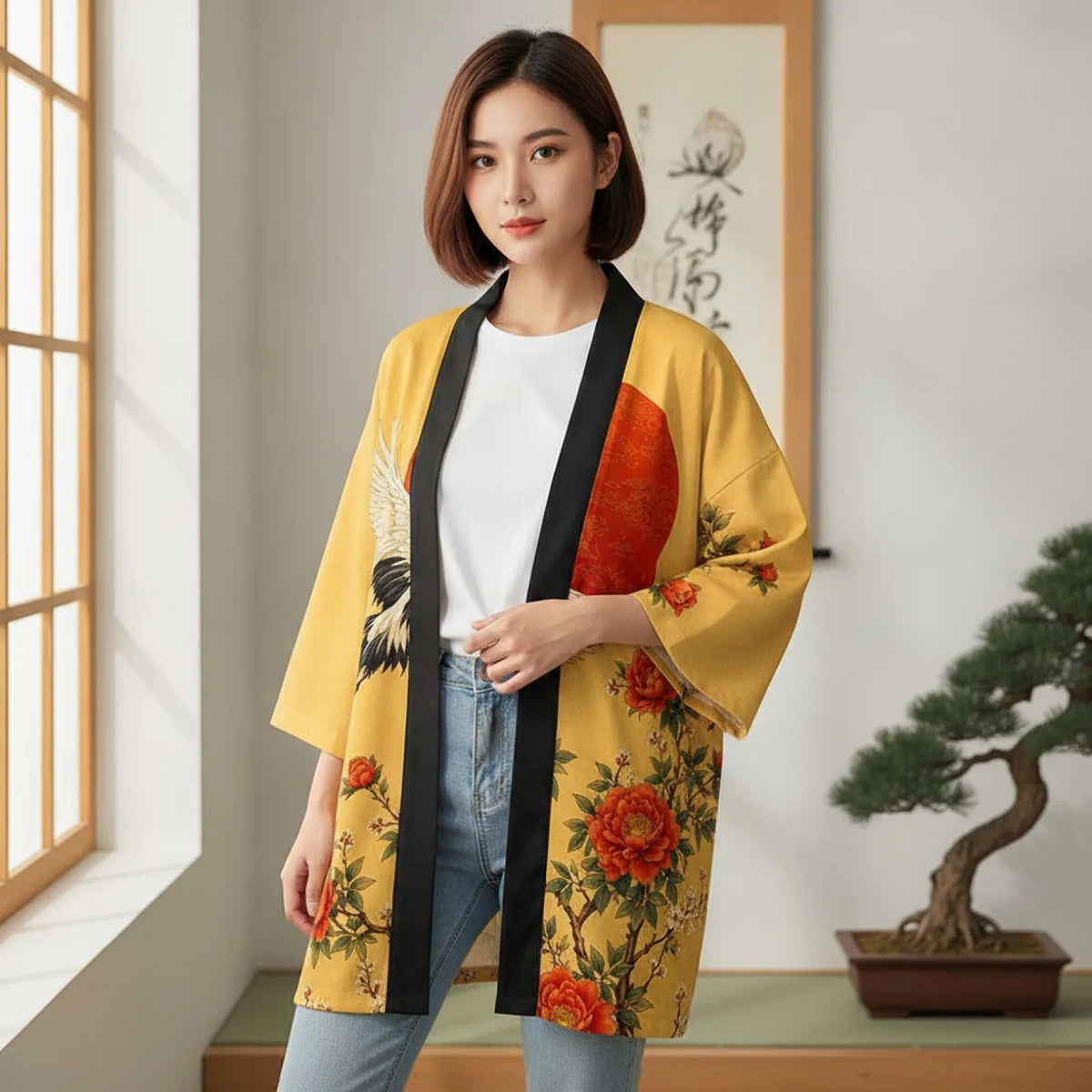 Kimono Haori Dragon & Grue - Style Harajuku