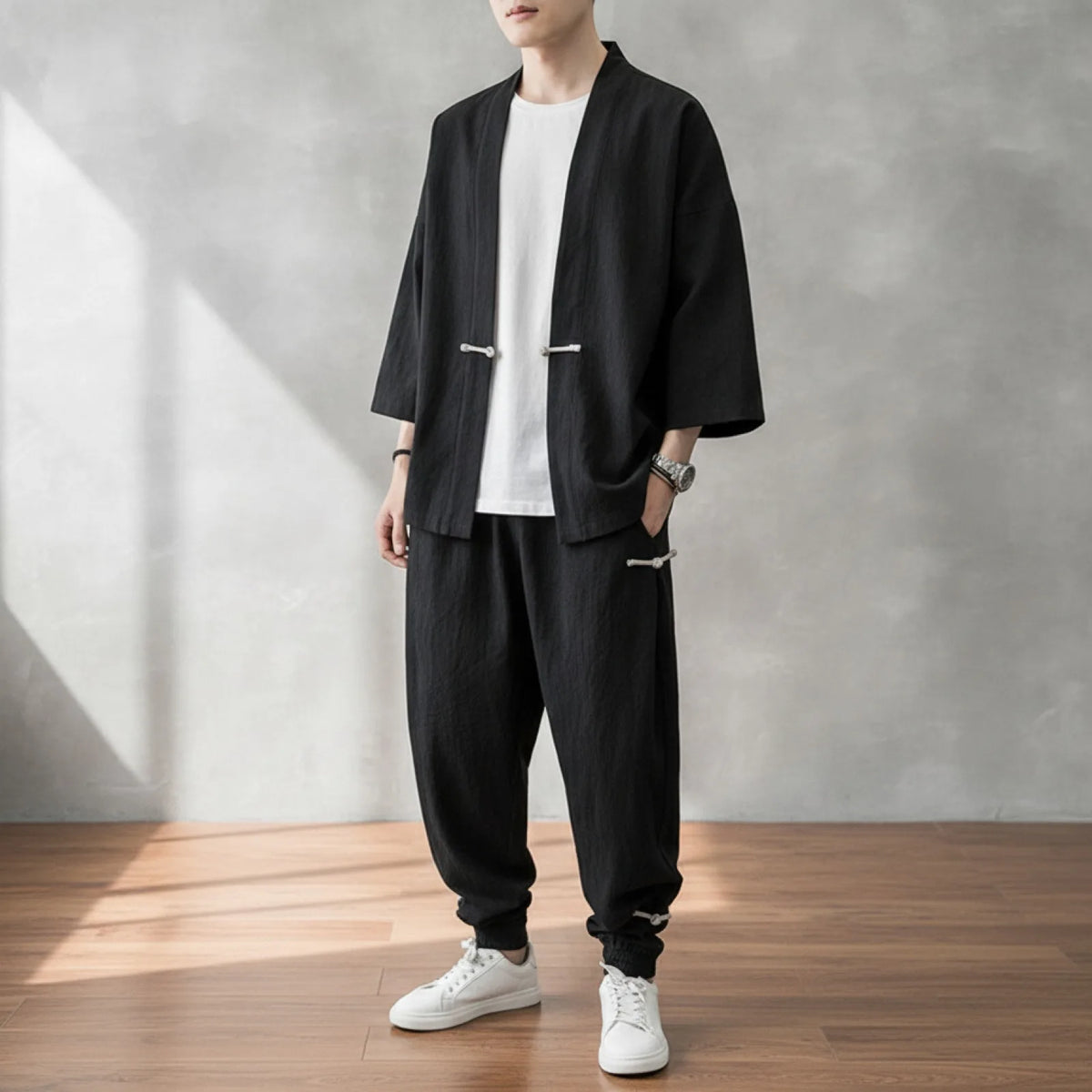 Kimono Haori Homme Rétro Style Tang