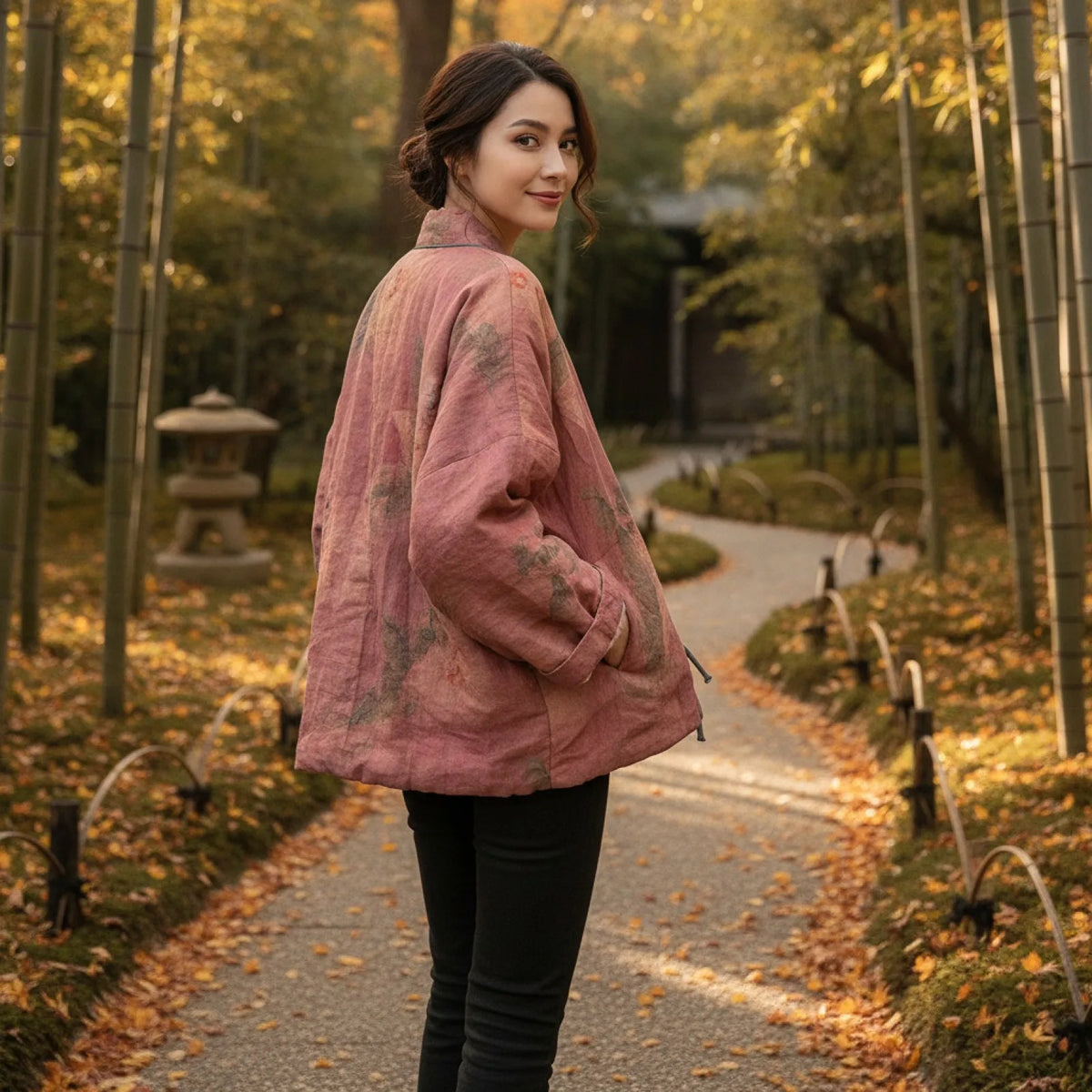 Kimono Vintage Imprimé Coton Rembourré