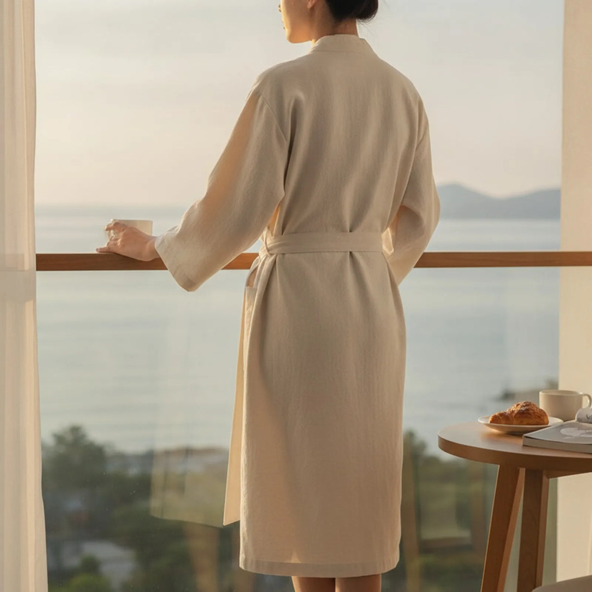 Peignoir Kimono Coton Lin Unisexe