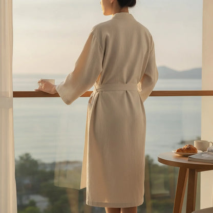 Peignoir Kimono Coton Lin Unisexe