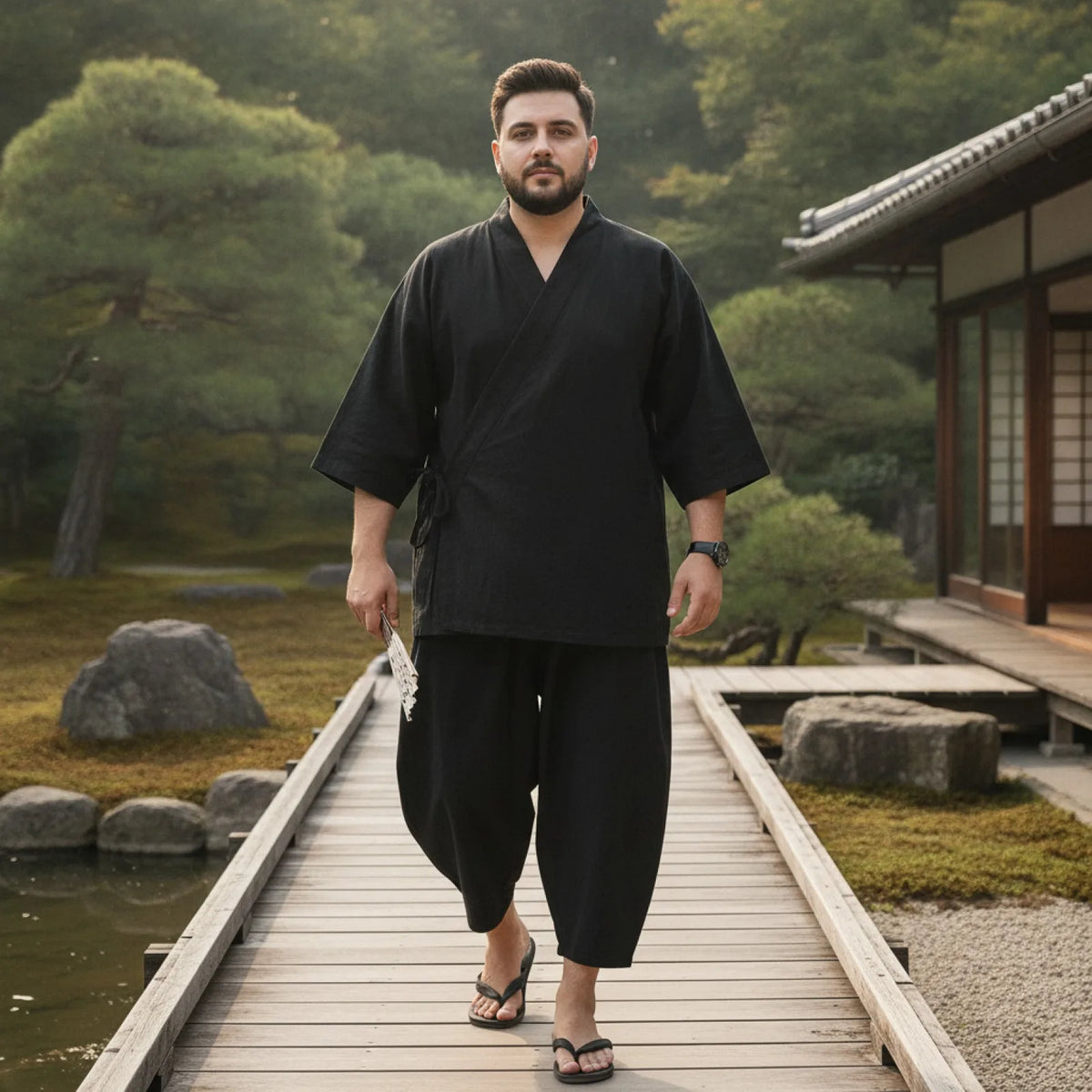 Ensemble Kimono & Pantalon Homme Style Japonais