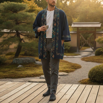 Kimono Vintage Asiatique Imprimé Traditionnel