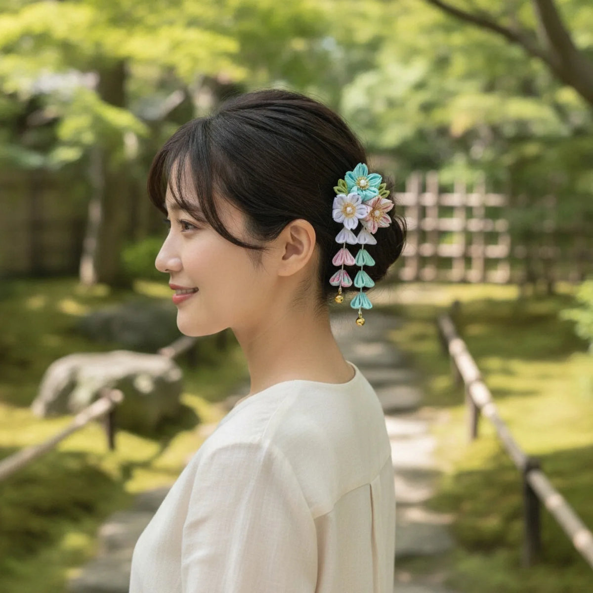 Pince à Cheveux Fleur Japonaise Faite Main