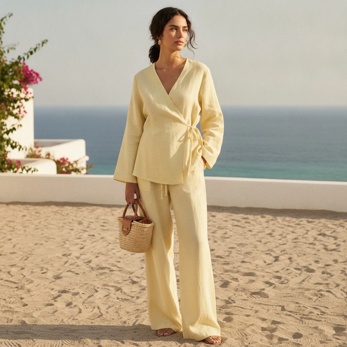 Ensemble Kimono & Pantalon Large Femme Chic & Confortable