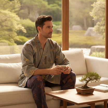 Ensemble Pyjama Kimono Homme Coton Douceur