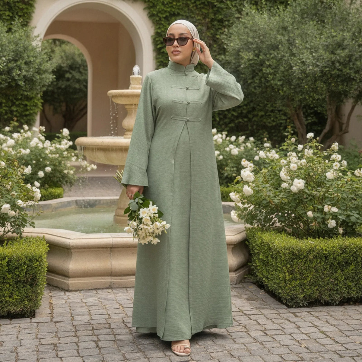 Abaya Deux Pièces Élégante Style Dubaï & Turc