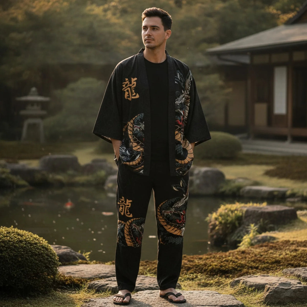 Ensemble Kimono Dragon Unisexe Grande Taille