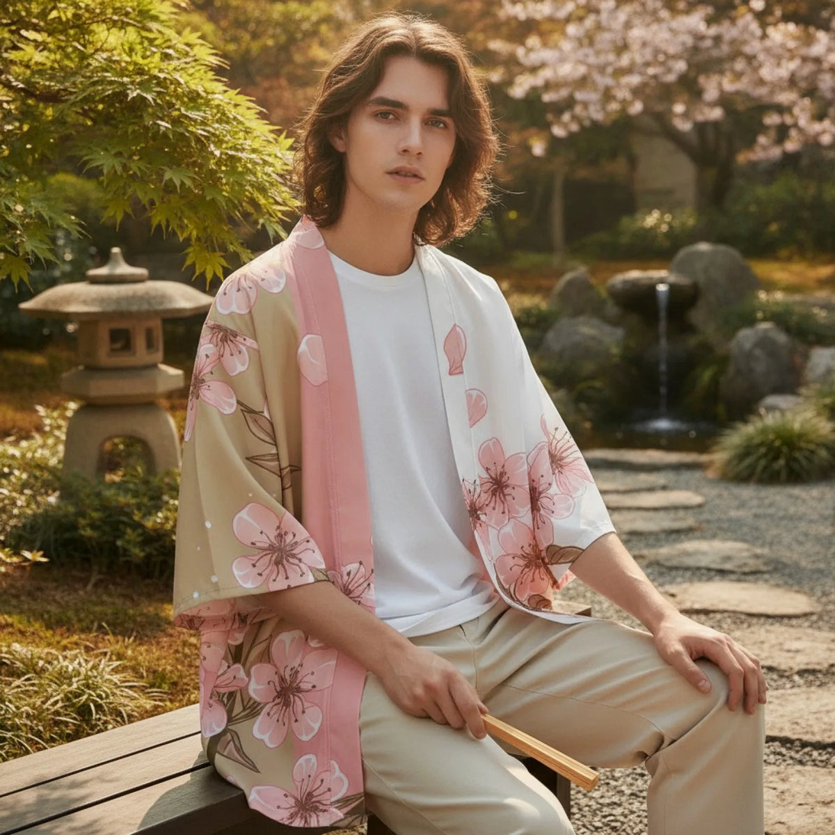 Kimono d'été floral unisexe