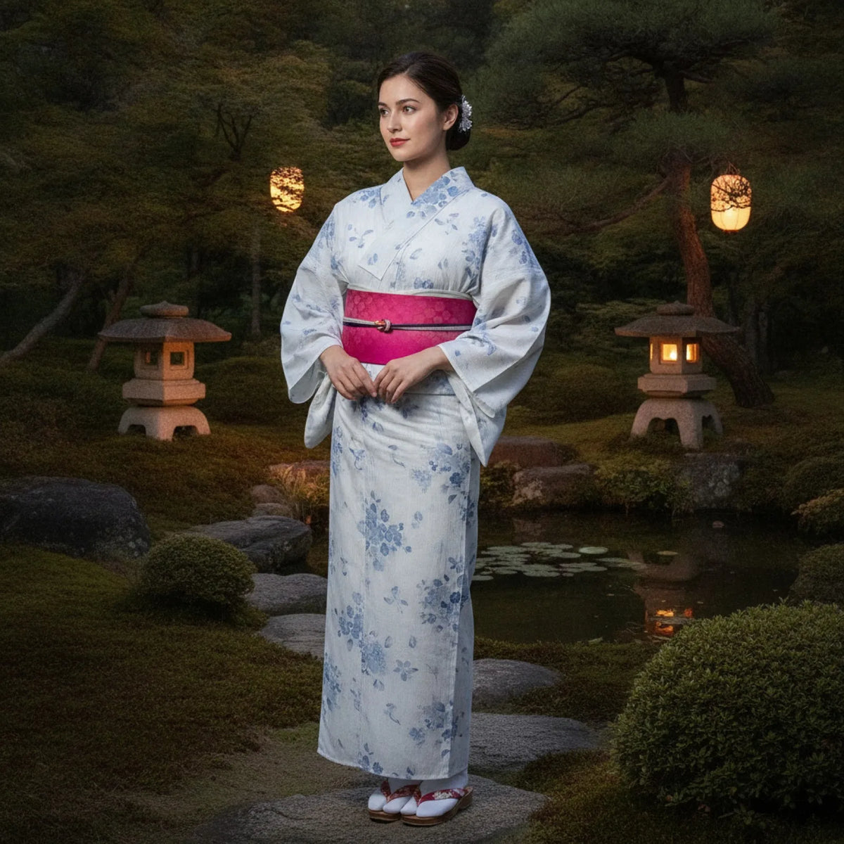 Ceinture Yukata Hanhaba Obi Réglable Double Face