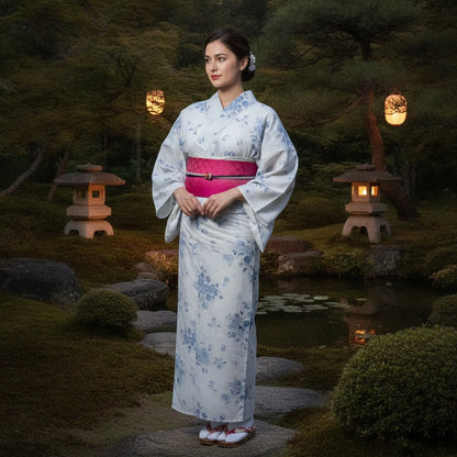 Ceinture Yukata Hanhaba Obi Réglable Double Face
