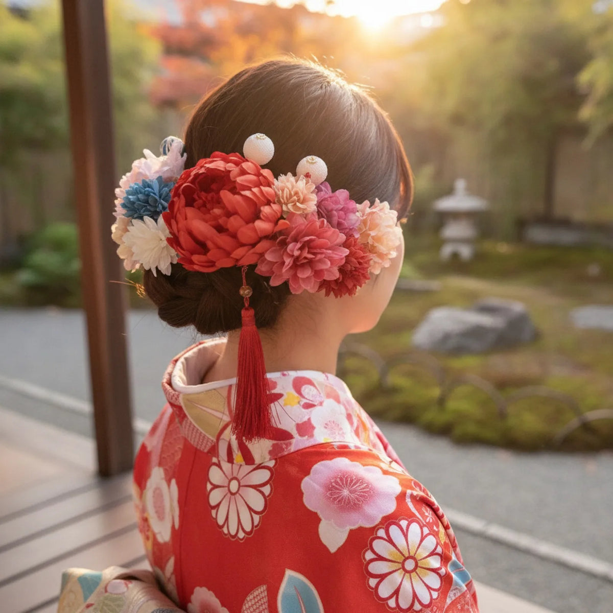Accessoires Cheveux Japonais Fleur Hortensia