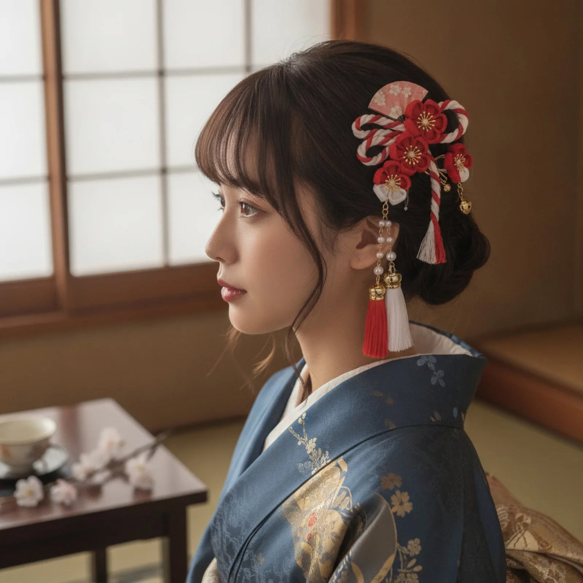 Barrettes Fille Style Japonais Harajuku Fleurs de Cerisier