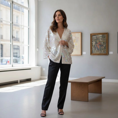 Veste Kimono Pailletée YENKYE Femme