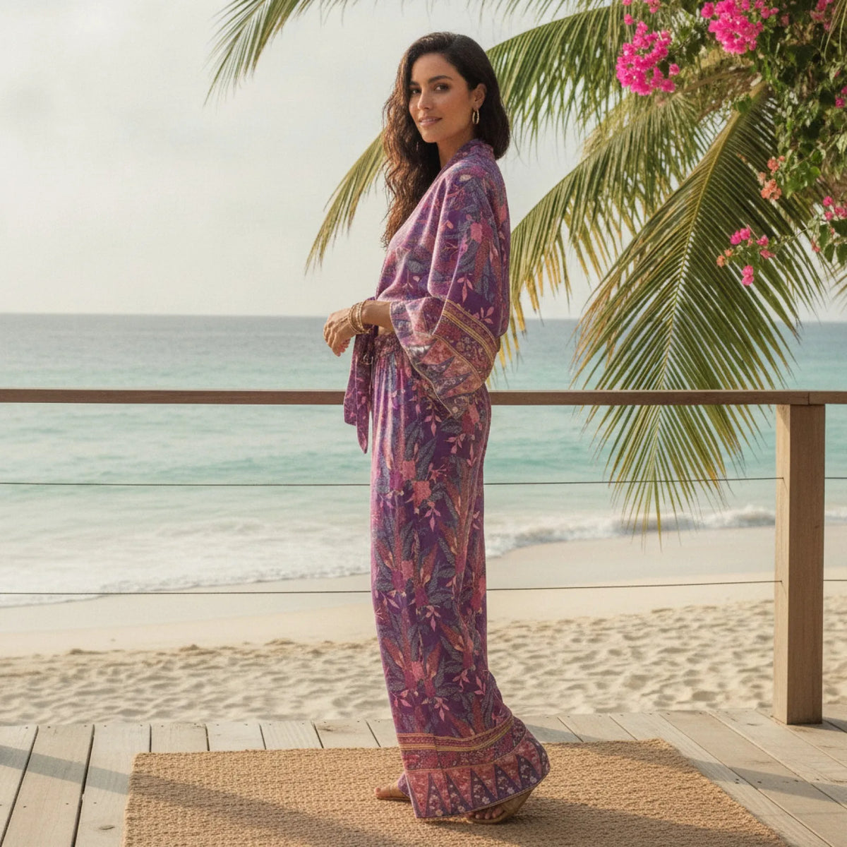 Ensemble Bohème Floral Violet Été