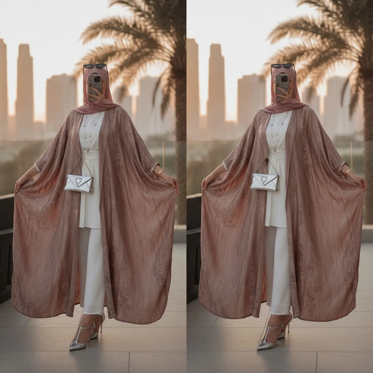 Abaya Kimono Satin Brillant Luxe