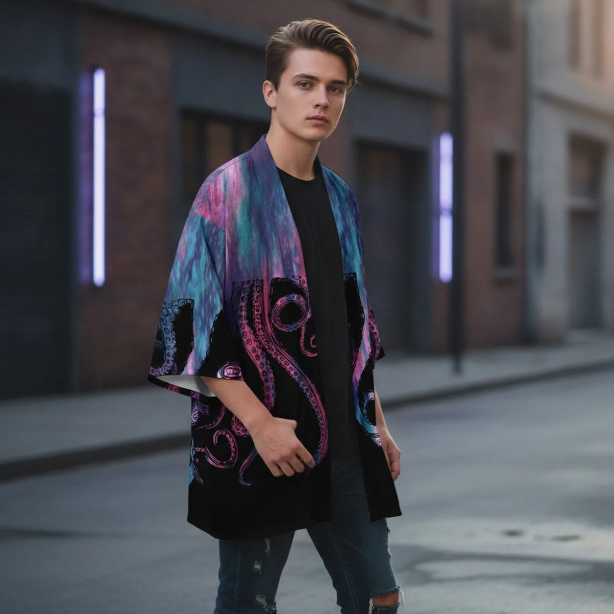 Cardigan Devilfish Style Streetwear Japonais Unisexe