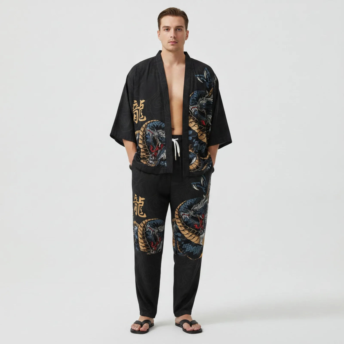 Ensemble Kimono Dragon Unisexe Grande Taille