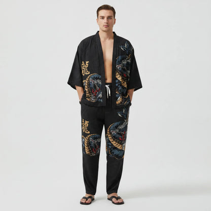 Ensemble Kimono Dragon Unisexe Grande Taille