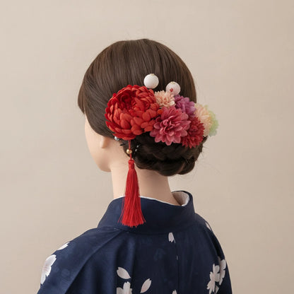 Ensemble d'accessoires pour cheveux, Kimono japonais Yukata, bandeaux de Festival, Style Antique, épingle à cheveux élégante en fleur d'hortensia artificielle, 1 ensemble