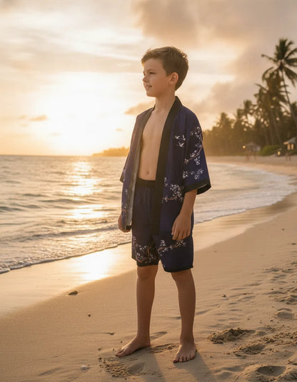 Ensemble Kimono Haori & Short Enfant Style Japonais