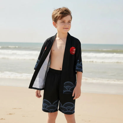 Ensemble Kimono Haori & Short Enfant Style Japonais