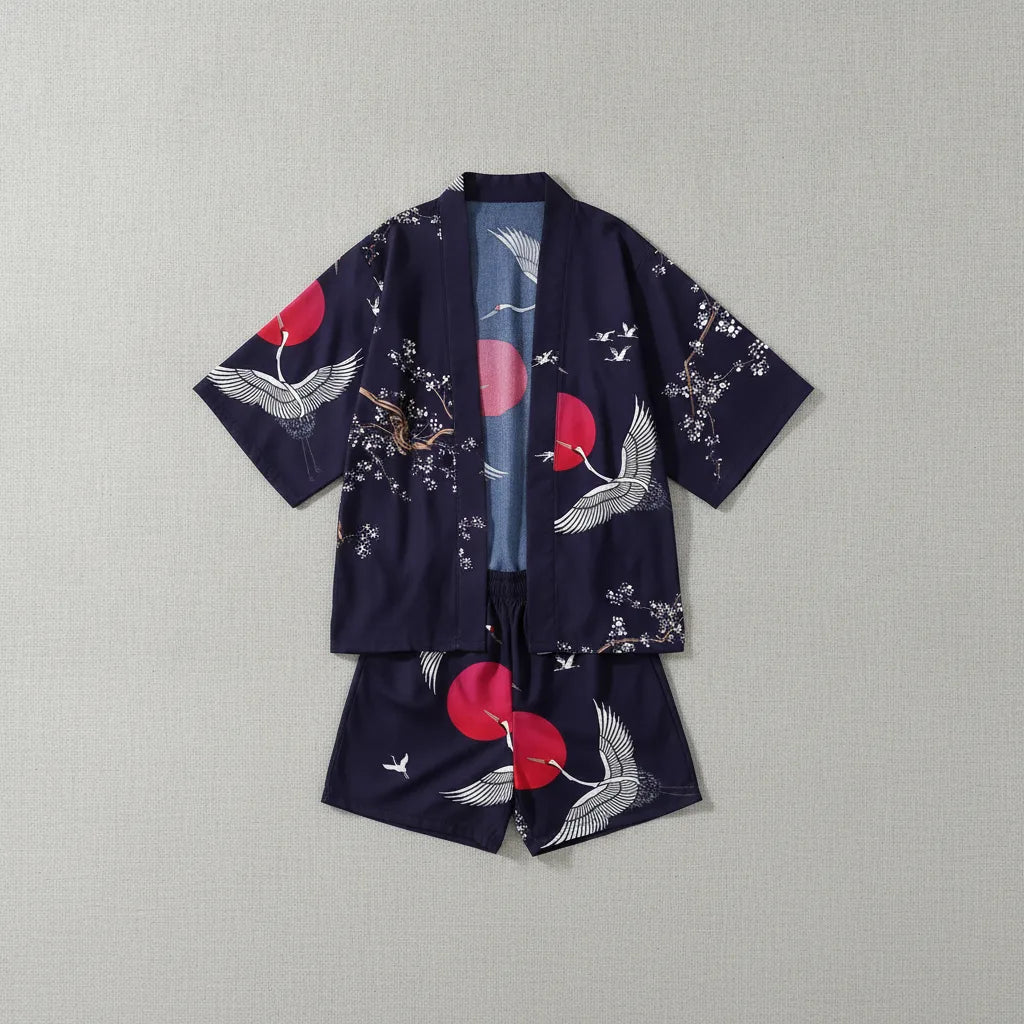 Ensemble Kimono Haori & Short Enfant Style Japonais