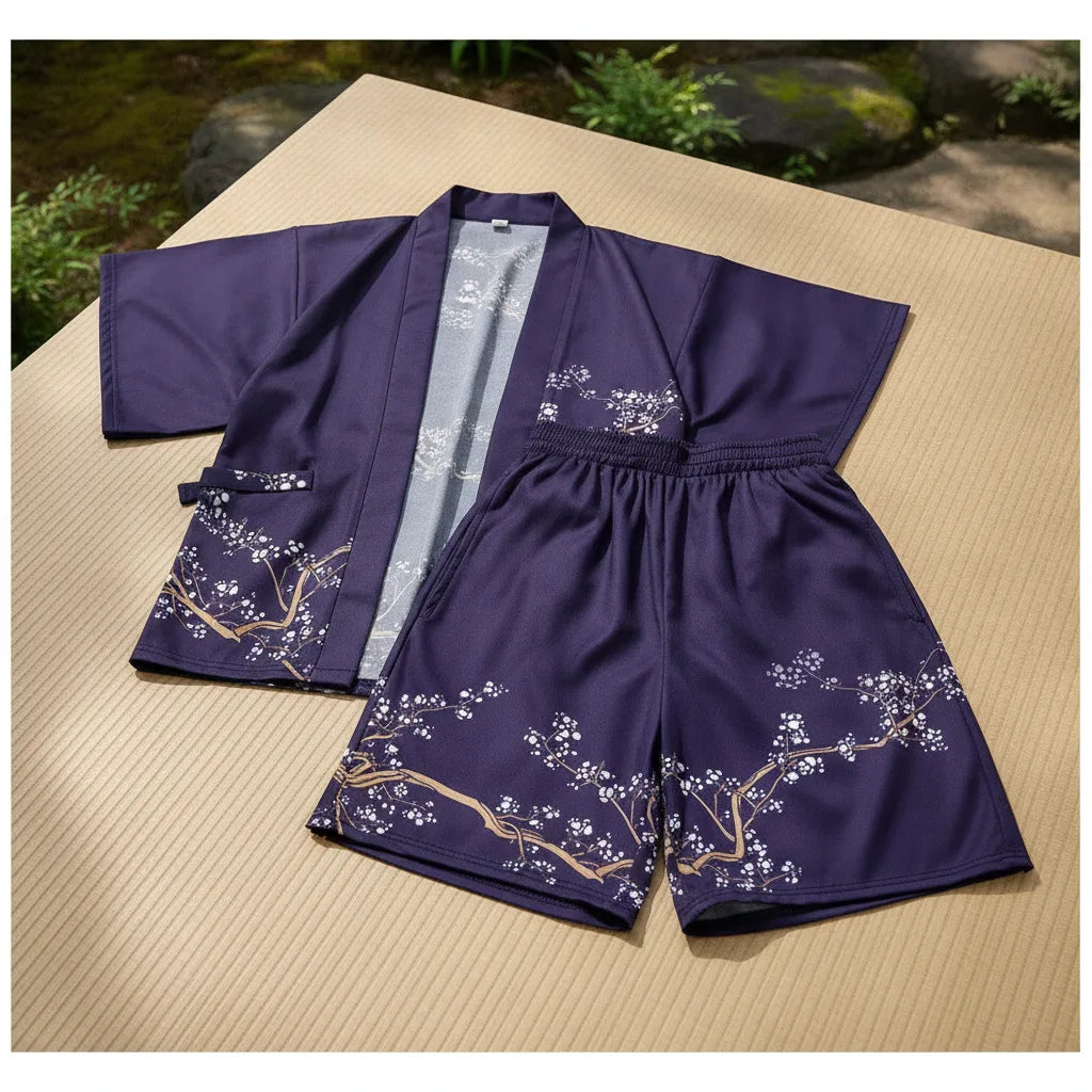 Ensemble Kimono Haori & Short Enfant Style Japonais