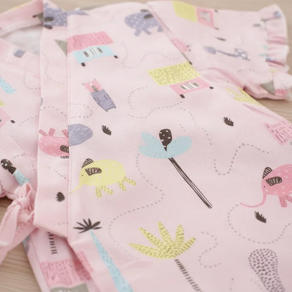 Kimono Bébé Fille Fleur - Barboteuse Style Japonais