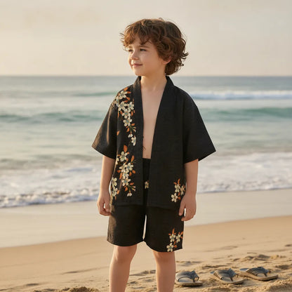 Ensemble Kimono Haori & Short Enfant Style Japonais