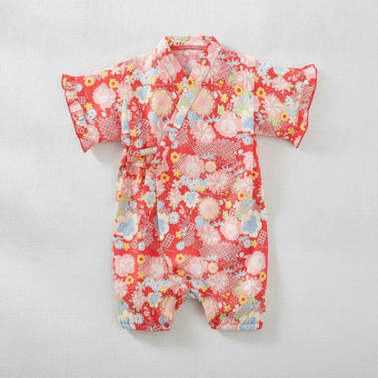 Kimono Bébé Fille Fleur - Barboteuse Style Japonais