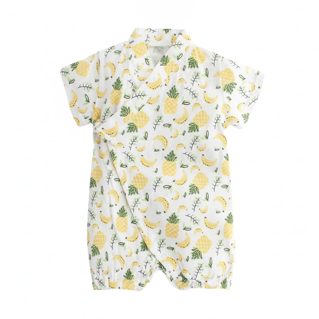 Kimono Bébé Fille Fleur - Barboteuse Style Japonais