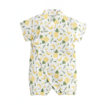 Kimono Bébé Fille Fleur - Barboteuse Style Japonais