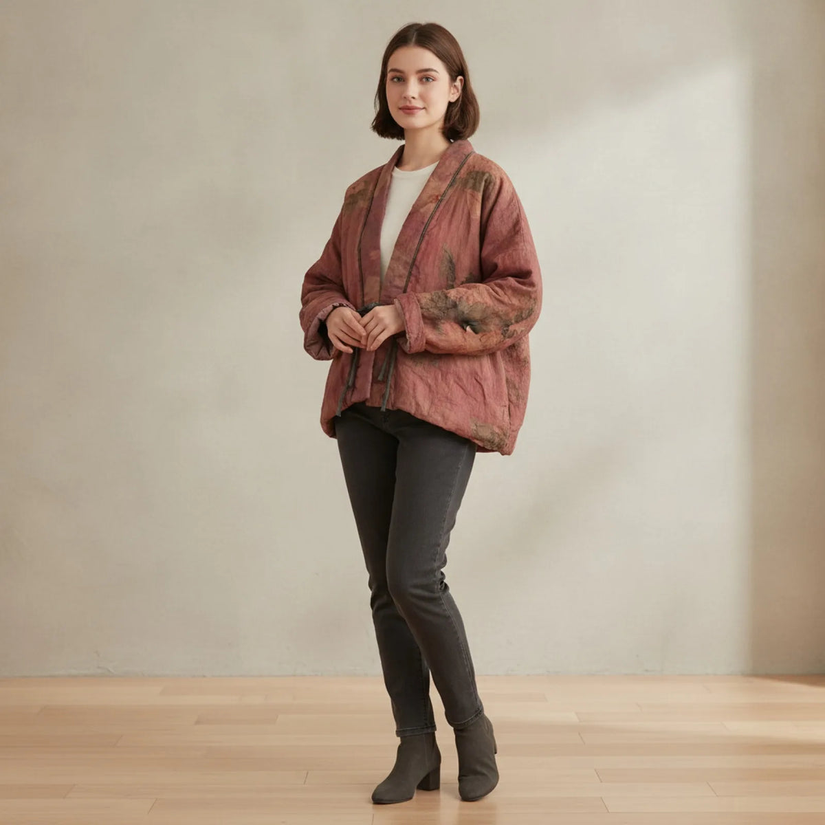 Kimono Vintage Imprimé Coton Rembourré