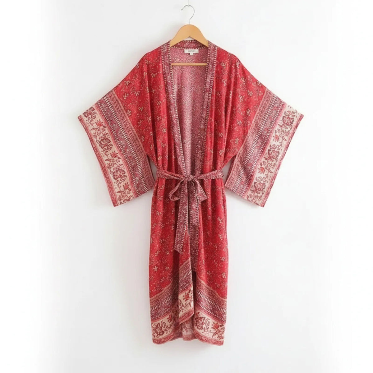 Kimono Bohème Fleuri Manches Chauve-Souris