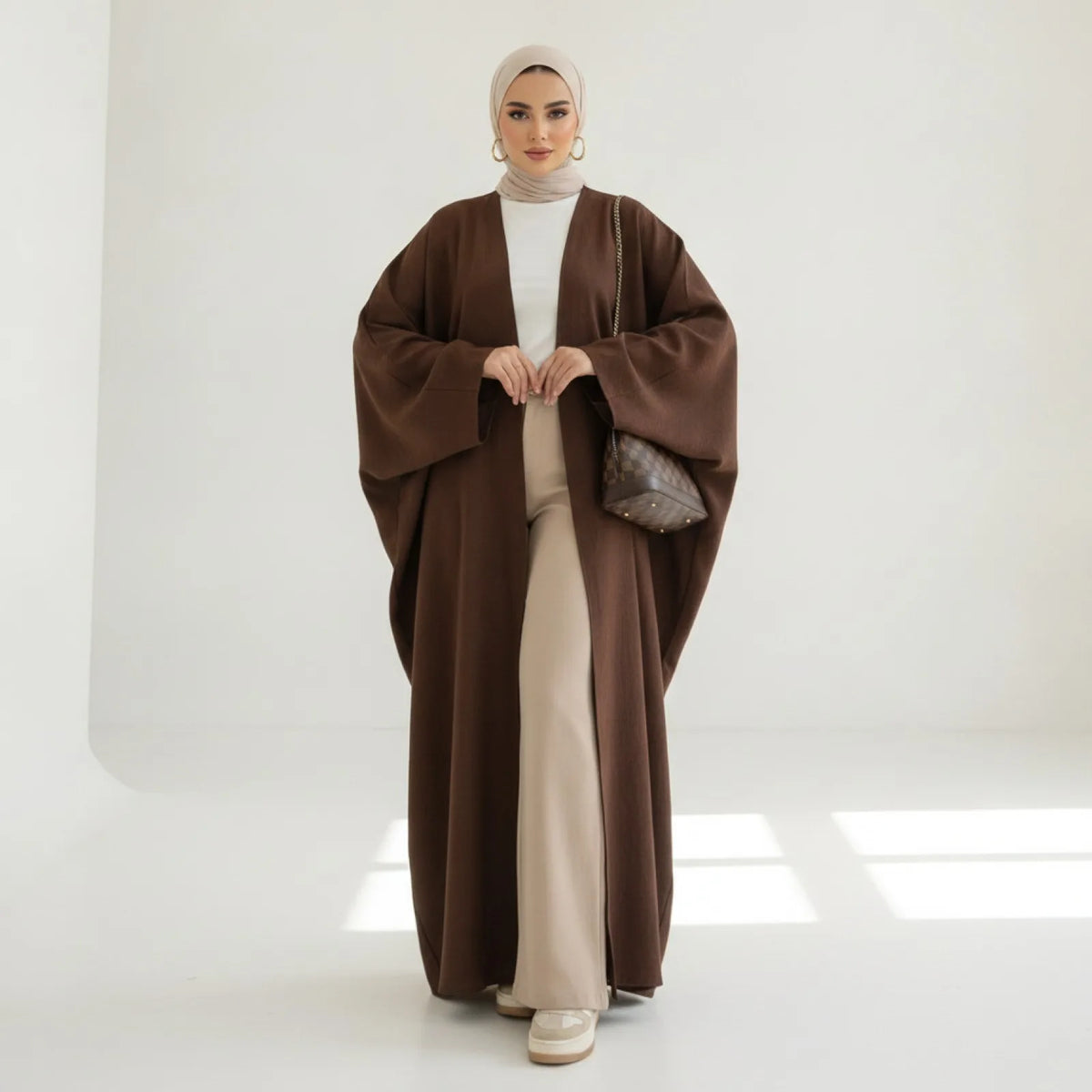 Kimono Chauve-Souris Coton Lin Style Abaya Dubaï