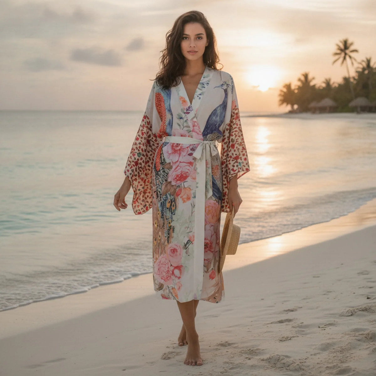 Kimono Plage Paon Bohème Chic