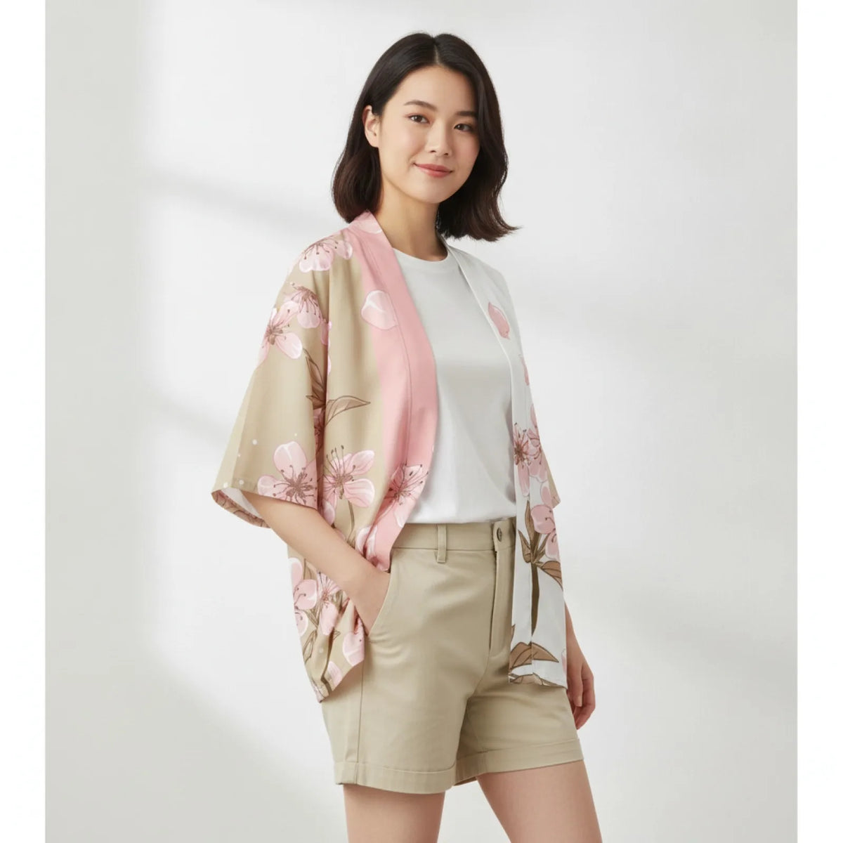 Kimono d'été floral unisexe