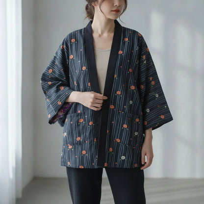 Kimono Japonais Réversible Femme Coton Doux
