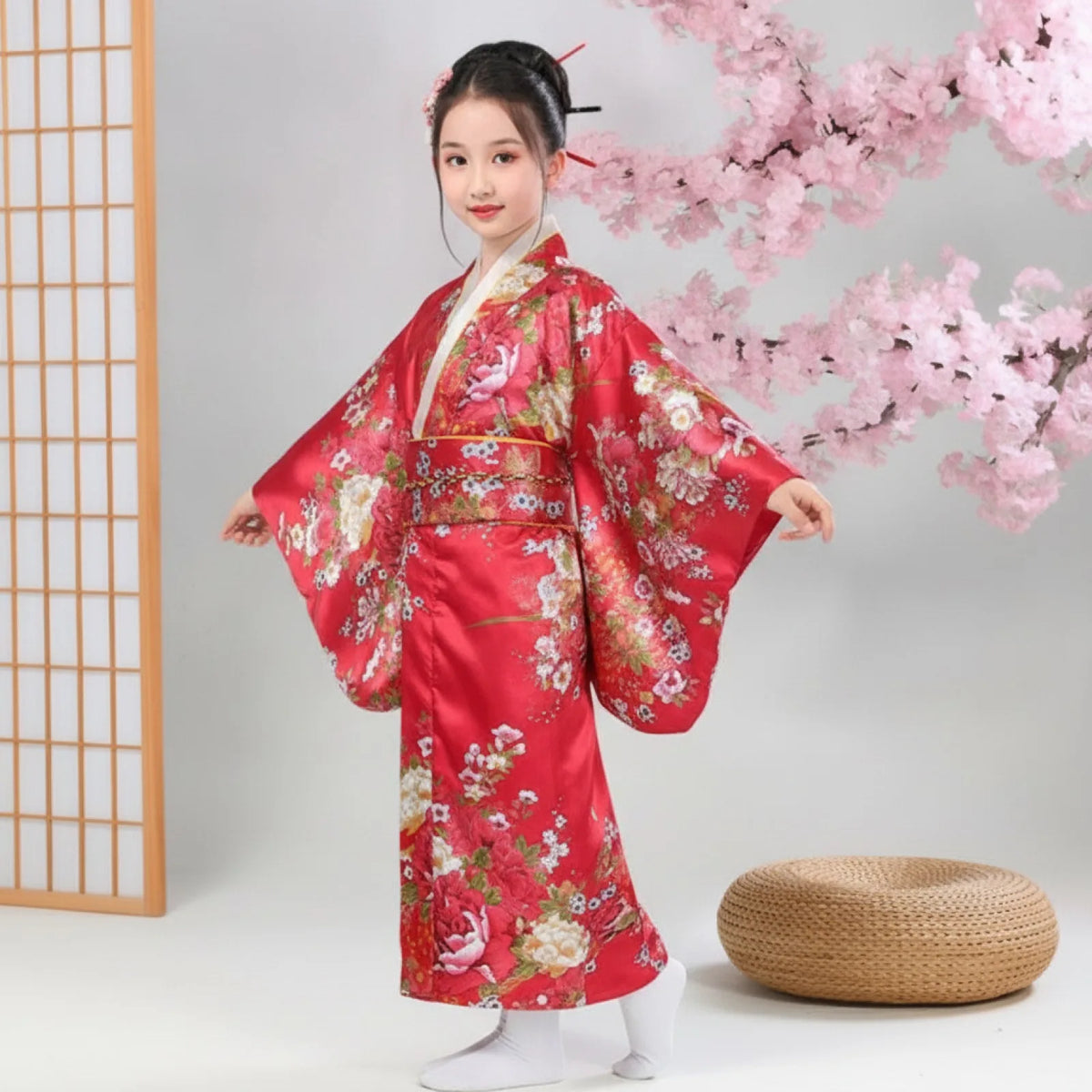 Kimono Fille Sakura - Style Japonais Fleuri