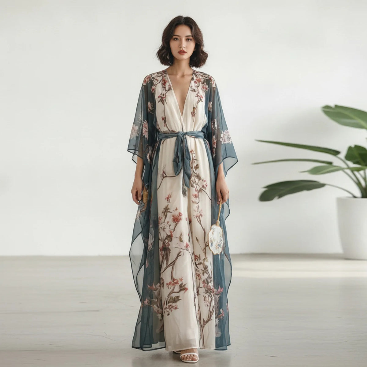 Robe Kimono Orientale Fleur & Grue Y2K