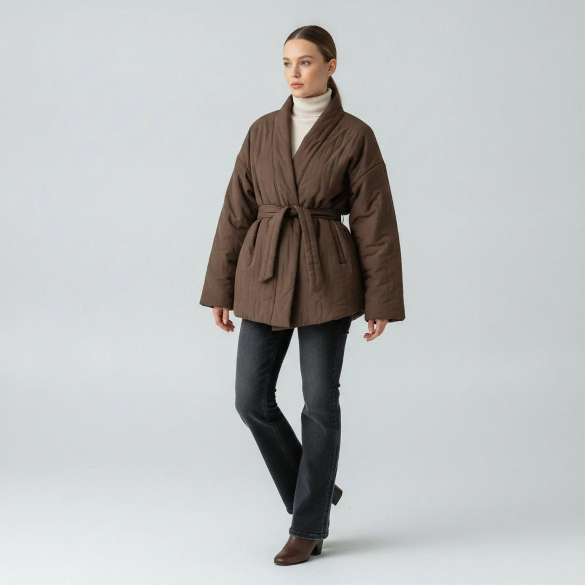 Veste Kimono Matelassée Coton Confort Hiver