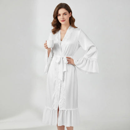 Kimono Satin Dentelle Femme - Luxe & Confort Quotidien